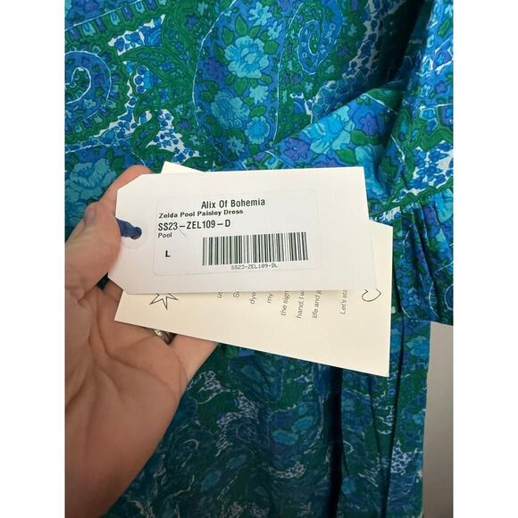 Alix of Bohemia Zelda Pool Paisley Dress NWT Sz. L - Picture 6 of 8